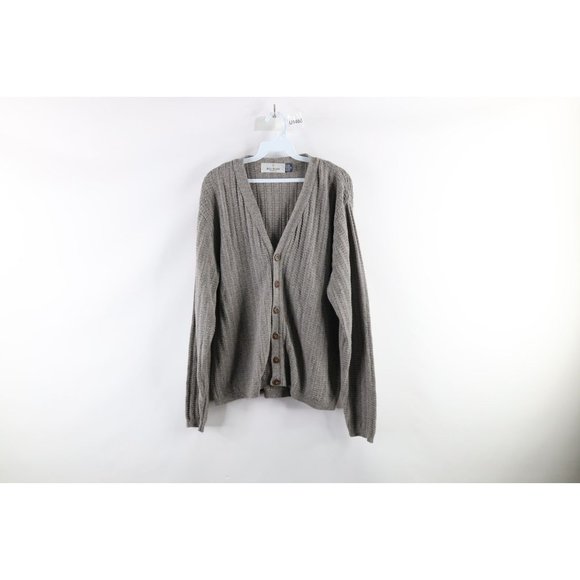 Vintage 90s Grunge Medium Striped Knit Kurt Cobain Cardigan 